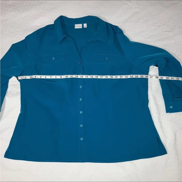 New with tags 3X Kim Rogers Curvy Blue Button down top with Pockets size 3X - Picture 3 of 13